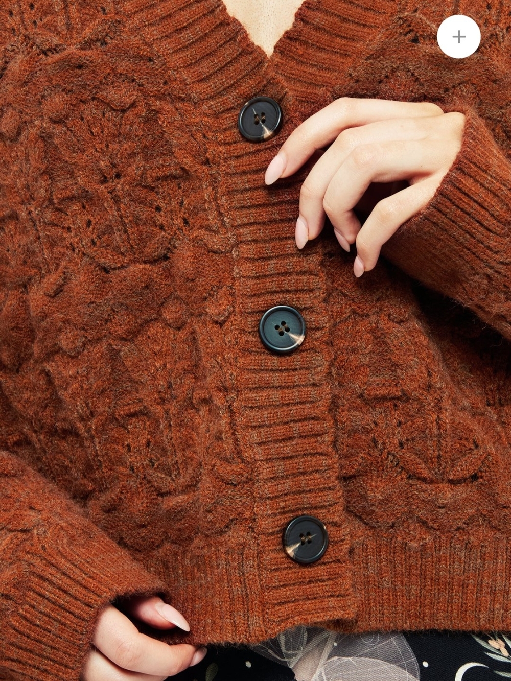 Cadmium Pointelle Knit Cardigan - Picture 2 of 4